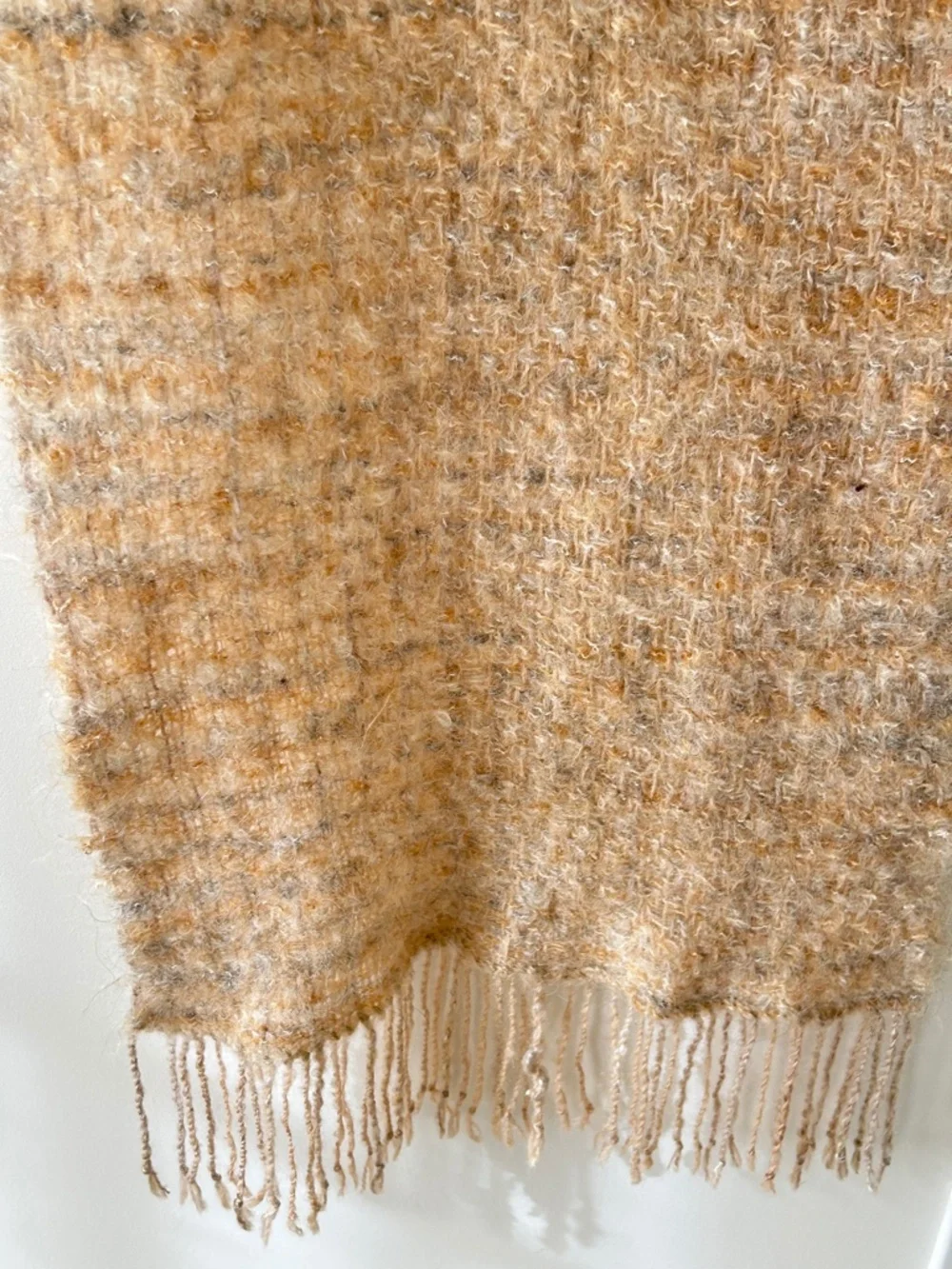 Vintage Handmade Fuzzy Mohair Oversized Scarf